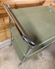 Vintage Cosco Mid Century Avocado Metal 3 Tier Rolling Kitchen Utility Cart Mcm