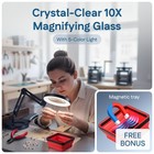 10x Magnifying Lamp - Desk Magnifying Glass With Light  Lighted Magnifying Glass