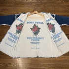 Vtg Handmade Flour Sack Denim Jacket Rose Petal Reversible Sz Xl Kansas Milling