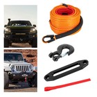 3 8  100 Ft Synthetic Winch Rope Winch Line Cable Rope With Winch Hook Fairleads