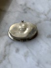 Vintage Mexican Alpaca Silver Abalone Shell Hinged Pill Trinket Box Mexico