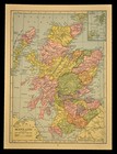 Vintage Map Of Scotland Wall Art Original Atlas Edinburgh Glasgow Loch Ness