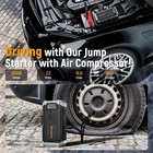 5000a Car Jump Starter With Air Compressor Booster Jumper Power Bank Car Battery