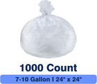 7-10 Gallon Clear Trash Can Liners  24   X 24    Wholesale 1000 Count  High Dens