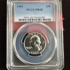 1961 Proof Washington Pr 68 Pcgs Mint State 90 Silver Quarter