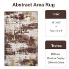 Modern Abstract 3x5 Rug Entryway Nonslip Washable Soft Low Pile Brown Mat