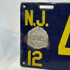 1912 Porcelain Nj License Plate 41651 New Jersey Automobile Tag