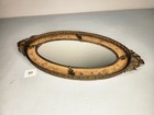 Antique 22  Vanity Tray Net Lace W  Mirror Victorian Rose Handles French 90