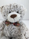 Fao Schwarz Teddy Bear Plush 18  Stuffed Animal Plaid Bow Tie White Brown