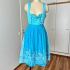 Cotton Check German Oktoberfest Dirndl W apron Bavarian Folk Corset Dress Eu 40