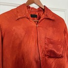 Vintage 1950s Dunbrooke Swashbuckler Orange Satin Shirt Mens M As Is Flaws