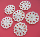 Vintage Mother Of Pearl Flower Buttons Carved Mop Matching Lot Of 6 Double Cut