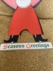 1955 Litho 22   x13    7 Up Cardboard Santa Sign Season   s Greetings Vtg Lot Of 3