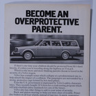 1976 Volvo Station Wagon Overprotective Parent Vintage Original Print Ad
