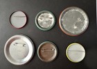 Lot 6 Vintage Tin Litho Vinyl Pin Back Buttons War Is Not Healthy Japan 1960   s  