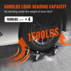 4pcs Car Dolly Wheel Tire Dolly Heavy Duty Skate Auto Repair Dolly 6000lb Move