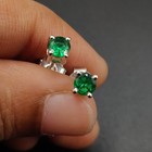 4mm Round Cut Simulated Black Diamond Stud Earrings 14k Rose Gold Plated