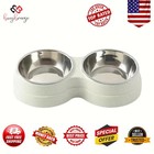Stainless Steel Dual Pet Bowl Non-skid Base Cat Dog Feeder Food Water Dish