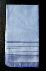 1950s Vintage  Men s Cotton Handkerchief   Blue Stripes Squares Gray White Lines
