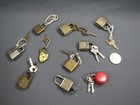 Lot Of 10 Vintage Miniature Pad Locks  With Keys  - Heart