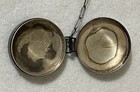Antique Sterling Silver Chatelaine Powder Compact On Chain Floral 17 5 Grams