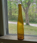 Golden Yellow Amber 1880s Small Hock Wine Bottle Only 8 3 4 tall Hand Blown