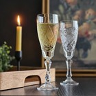 6 Oz Hand Made Vintage Crystal Champagne Flute Glasses  Set Of 2  Neman