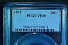 1875 Twenty Cent Piece Pcgs Certified Vf--25 Great Key Date Coin     35