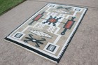 Vintage Anatolian Turkish Wool Handknotted Rug  Tribal Geometric- 4 1 x6 