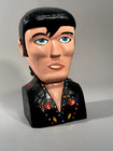 Elvis Presley Early Original Carved And Painted Wood Folk Art Bust sculpture