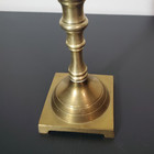 Vintage Brass Taper Candlestick Holder  Square Base  Traditional  6  Tall