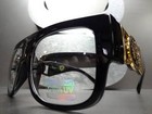 Mens Classic Retro Hip Hop Rapper Style Clear Lens Eye Glasses Thick Black Frame