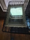 Vintage Vanity Mirror Tray Rectangular Gold Tone Filigree Perfume Dresser 15   x10