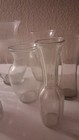Lot Of Assorted Clear Glass Vases     Various Sizes   Shapes