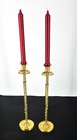 Pair Of Vtg 16  Tall Graceful Brass Candlesticks Elegant Tassels W cords India