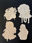 Set Of 4 Antique Victorian Embossed Easter Die Cuts Featuring Girls