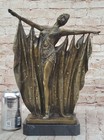 Signed Bronze Art Nouveau Deco Chiparus Statue Figurine Large Great Nude Decor