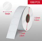 1  Clear Circle Stickers  1000 Pcs  - Transparent Self-adhesive Seals