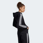 Adidas Women Essentials 3-stripes Full-zip Fleece Hoodie - Black White Large