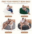 4ft Bean Bag Chair Giant Bean Bag Chairs For Adults Memory Foam Big Beanbag C   