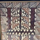 Vintage Framed Tapa Bark Cloth Polynesian Handmade Folk Art Large 13    X 19    