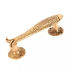 Set Of 2 Antique Look Golden Fish Shaped Brass Door Handle Home Decor