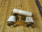 Vintage Brass Opera Glasses  Mother Of Pearl   Handle Brass Fittings France