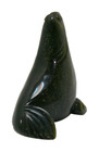 Vintage Black Onyx Sea Lion seal Carved Stone Sculpture In Excellent Condition