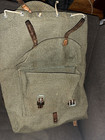 Vintage Swiss Army Military Mountain Backpack Leather Canvas Rucksack Daypack
