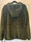 Reebok Hooded Full Zip Mid-length Fleece Jacket Green Women s  Medium 