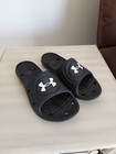 Under Armour Ua Locker Iv Slide Black white Waterproof Shower Sandals Mens Sizes