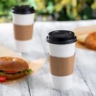 20 Oz  Disposable Hot Cup Coffee White Paper - 50 pack  lid 50 And Sleeves