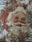 Three  Paper Lunch Napkins Decoupage Art Craft Christmas Santa Vintage   6 5   