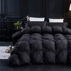  Pinch Pleat Waterfowl Feathers And Down Comforter King 106x90inches Black-gray